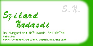 szilard nadasdi business card